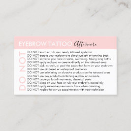 眉毛タトゥー アフターケアのアドバイスを避ける 名刺