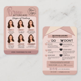 眉毛マイクロブラディングアフターケアの指示ブシン 名刺