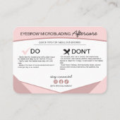 眉毛マイクロブラディングアフターケアの指示ブシン 名刺 (裏面)