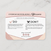 眉毛マイクロブラディングアフターケア説明書 名刺 (裏面)