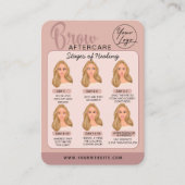 眉毛マイクロブラディングアフターケア説明書 名刺 (正面)