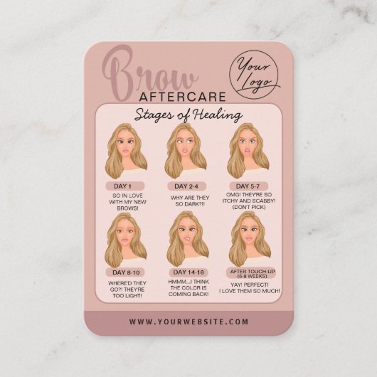 眉毛マイクロブラディングアフターケア説明書 名刺 (正面)