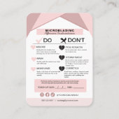 眉毛マイクロブラディングアフターケア説明書 名刺 (裏面)