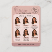 眉毛マイクロブラディングアフターケア説明書 名刺 (正面)