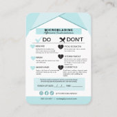 眉毛マイクロブラディングアフターケア説明書 名刺 (裏面)