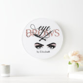 眉毛マイクロブラディング着色ワクシングバラ金ゴールド眼 ラージ壁時計 (ホーム)