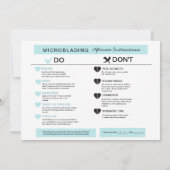 眉毛マイクロブレーディングアフターケア説明カード 招待状 (裏面)