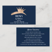 眉毛ミコブラディングアフターケアネイビーバラ 名刺 (正面/裏面)