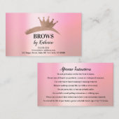 眉毛ミコルブレードロゴアフターケアクラウンピンクローズ 名刺 (正面/裏面)
