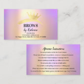 眉毛ミコルブレードロゴアフターケアロゴクラウン金ゴールド 名刺 (正面/裏面)