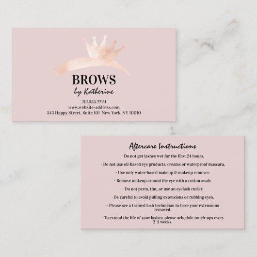 眉毛ミコーディングロゴアフターケアのインストゥルメント 名刺 (正面/裏面)