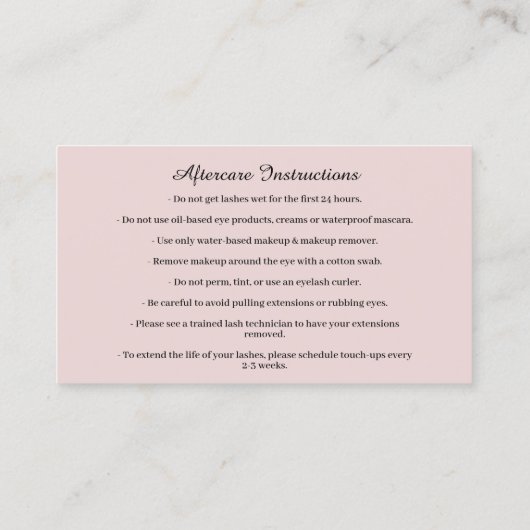 眉毛ミコーブレーディングロゴアフターケアクラウンバラ 名刺 (裏面)