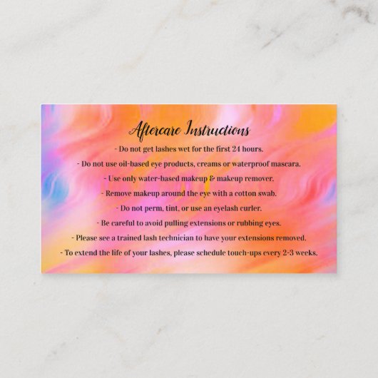 眉毛ミコールブレードロゴアフターケアロゴホログラフ 名刺 (裏面)