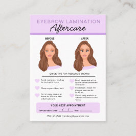 眉毛ラミネートアフターケアの指示 名刺