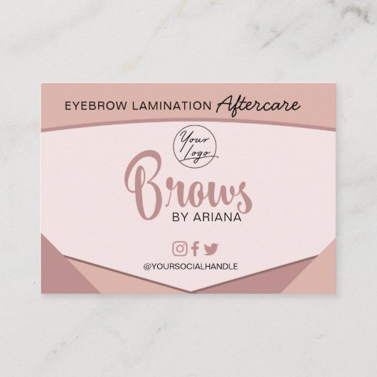 眉毛ラミネートアフターケアの指示 名刺 (裏面)