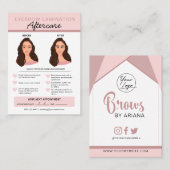 眉毛ラミネートアフターケアの指示 名刺 (正面/裏面)