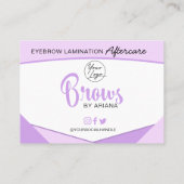 眉毛ラミネートアフターケア指示業務 名刺 (裏面)