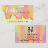 眉毛ロゴマイクロブレイディング金ゴールド自筆証書QRコード 名刺 (正面/裏面)