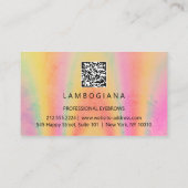 眉毛ロゴマイクロブレイディング金ゴールド自筆証書QRコード 名刺 (裏面)