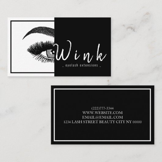 眉毛&まつげスタジオサロン 名刺 (正面/裏面)