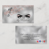 眉毛 まつげ 手書き ローズゴールド ワックス脱毛 名刺 (正面/裏面)