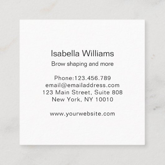 眉毛 スクエア名刺 (裏面)