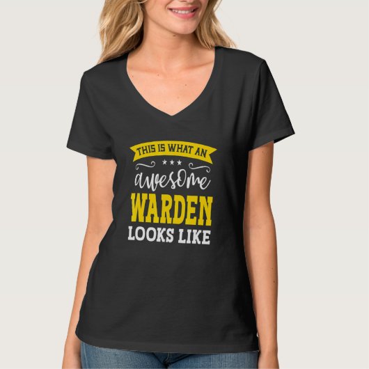 看守の仕事のタイトル従業員の楽しい労働者の職業 Tシャツ (正面)