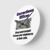 看守の悪夢 ラウンド壁時計 (傾斜)