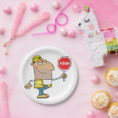 看板を持ったストップ人 ペーパープレート (パーティー)