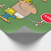 看板を持ったストップ人 ラッピングペーパー