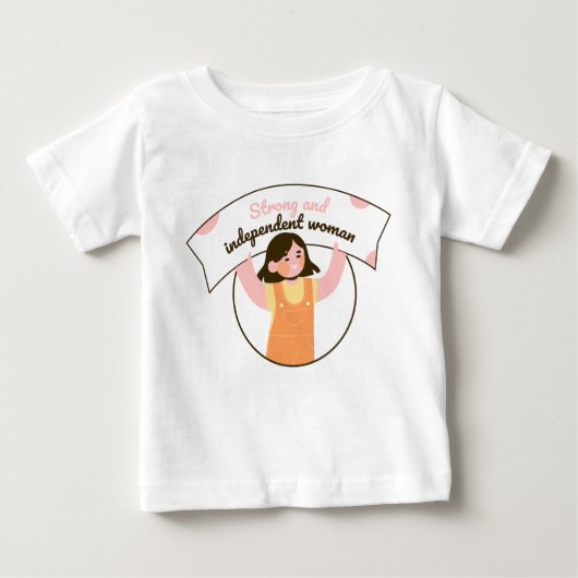 看板オレンジを掲げる少女 ベビーTシャツ (正面)