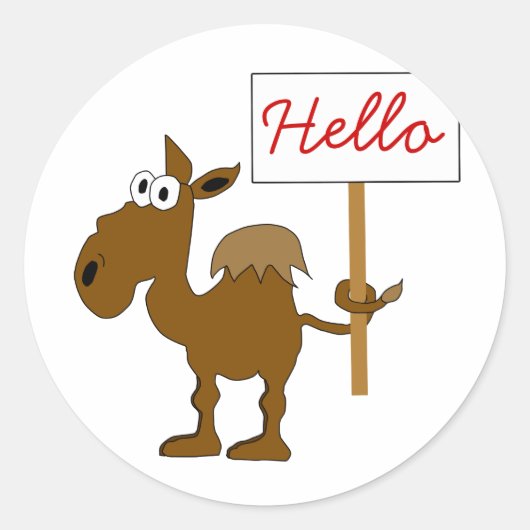 看板シール付きラクダ ラウンドシール (正面)