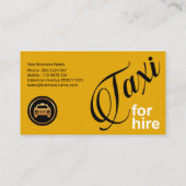 看板スタイリッシュイエロータクシー運転手用タクシー 名刺 (裏面)