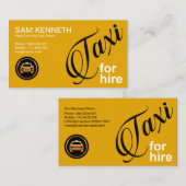 看板スタイリッシュイエロータクシー運転手用タクシー 名刺 (正面/裏面)