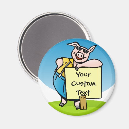 看板付き豚 マグネット (正面/裏面)