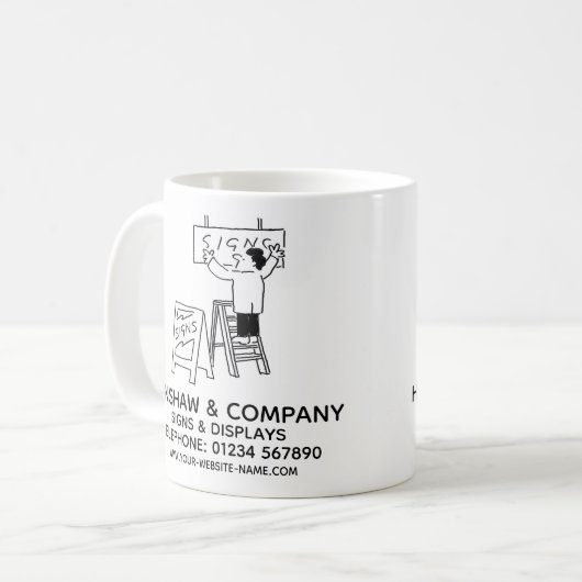 看板広告とディスプレイプロモーションコーヒーマグ コーヒーマグカップ (正面左)