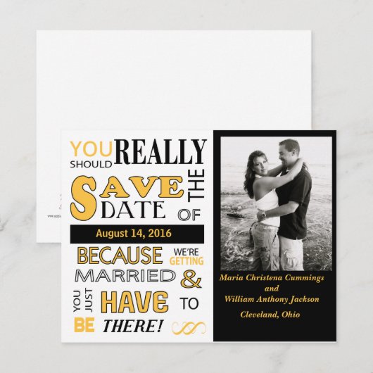 看板日付の保存（黄色） 案内状 (正面/裏面)