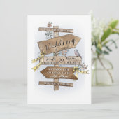 看板結婚に水彩画あり素朴 招待状 (スタンド正面)