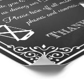 看板結婚の黒板「差し込み式」 ポスター (角)