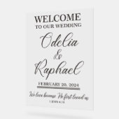 看板結婚デザインへようこそ アクリルサイン (傾斜)