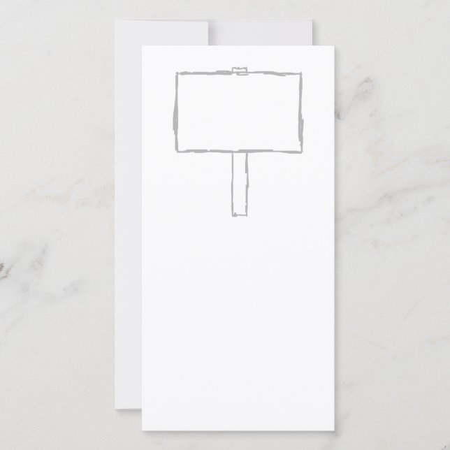 看板通知白灰色。 (正面)