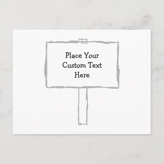看板通知白灰色。 ポストカード (正面)