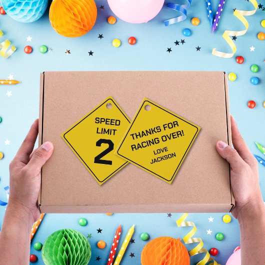 看板 |自動車をテーマにした子供の誕生日 フェイバータグ