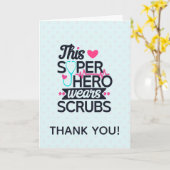看護おもしろいスーパーヒーローことわざありがとう カード (黄色い花)