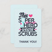 看護おもしろいスーパーヒーローことわざありがとう 招待状 (正面/裏面)