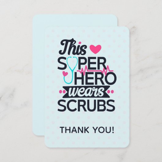 看護おもしろいスーパーヒーローことわざありがとう 招待状 (正面/裏面)