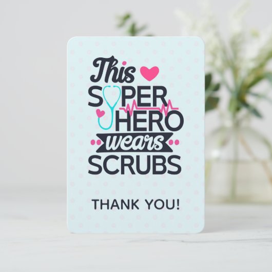 看護おもしろいスーパーヒーローことわざありがとう 招待状 (スタンド正面)