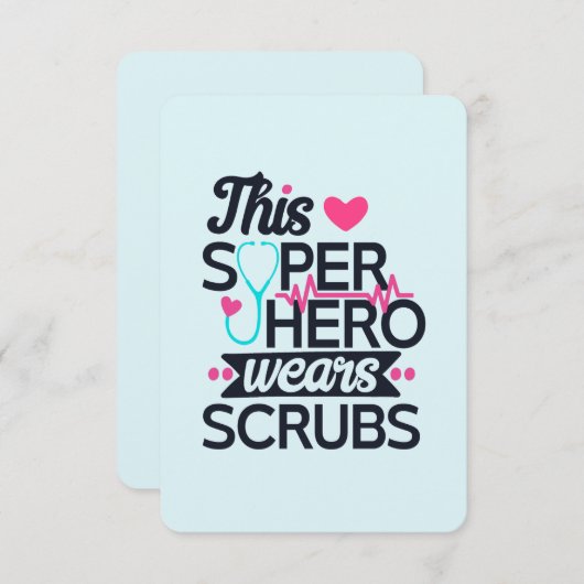 看護おもしろいスーパーヒーローことわざありがとう 招待状 (正面/裏面)