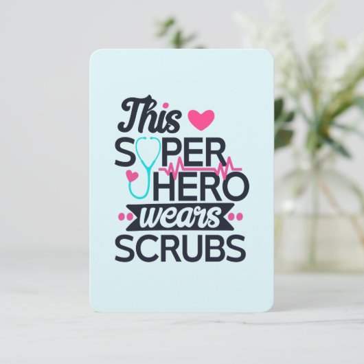 看護おもしろいスーパーヒーローことわざありがとう 招待状 (スタンド正面)