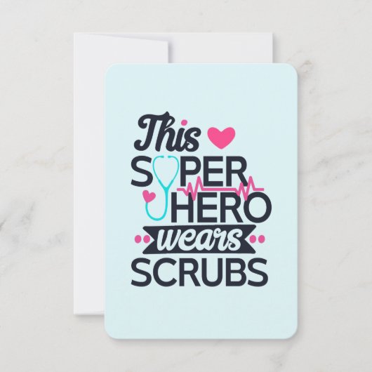 看護おもしろいスーパーヒーローことわざありがとう 招待状 (正面)